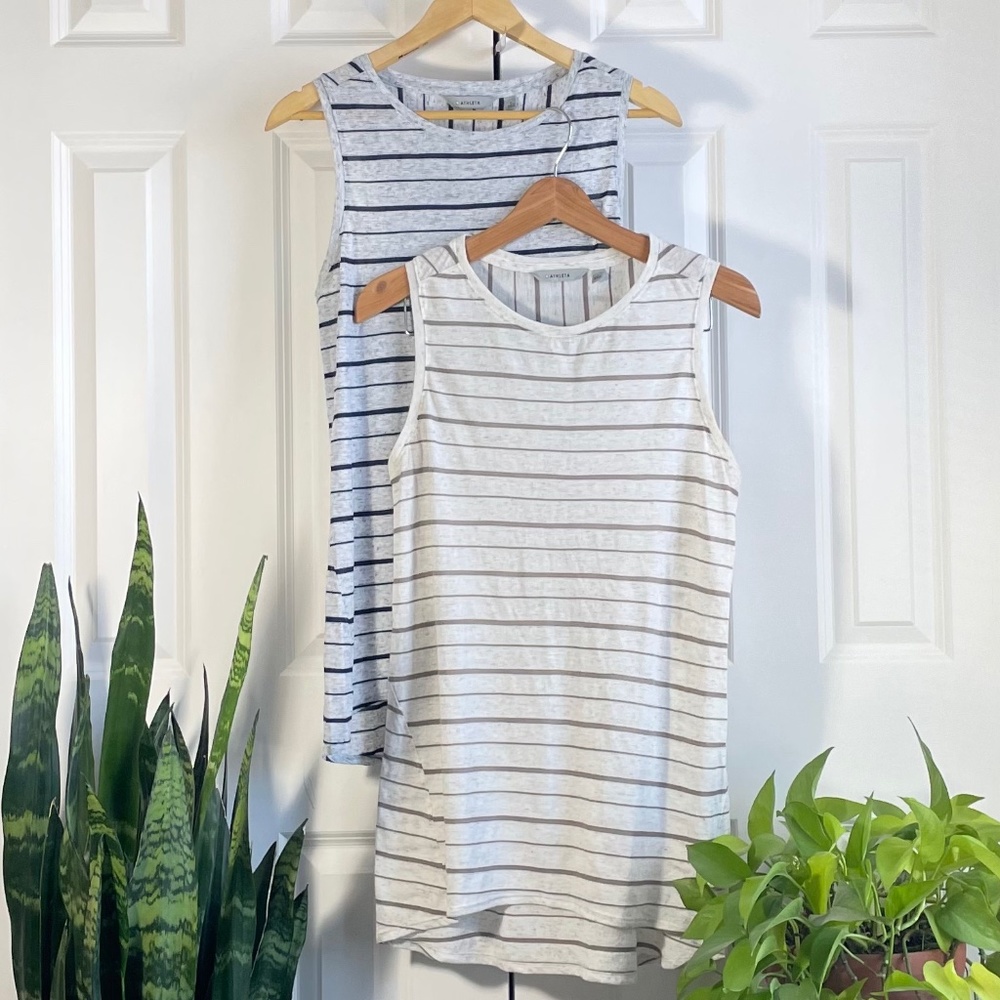 Athleta Soft Heather Striped Tanks